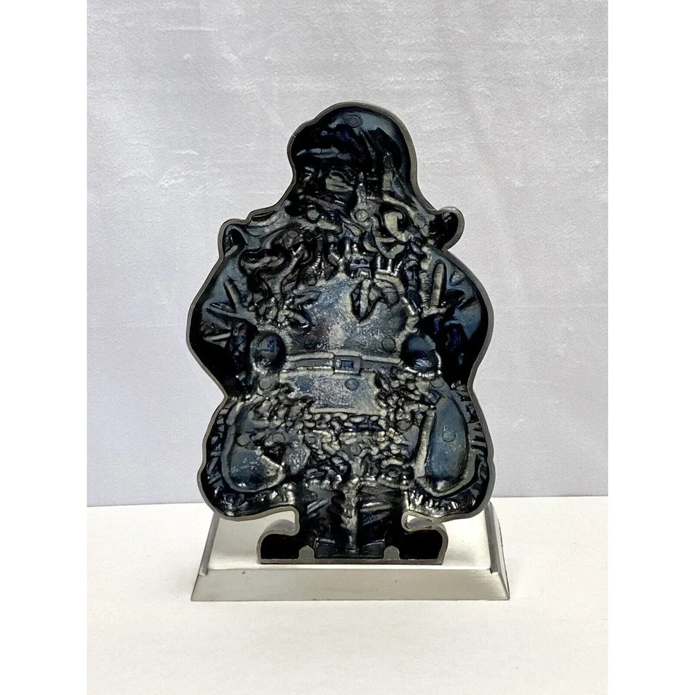 Santa Claus Stocking‎ holder Silver Metal Farmhouse Christmas - Picture 7 of 10